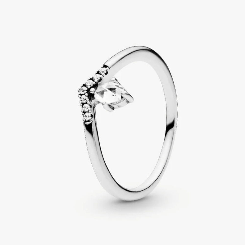 Pandora Elegant Silver Ring with Crystal Accents